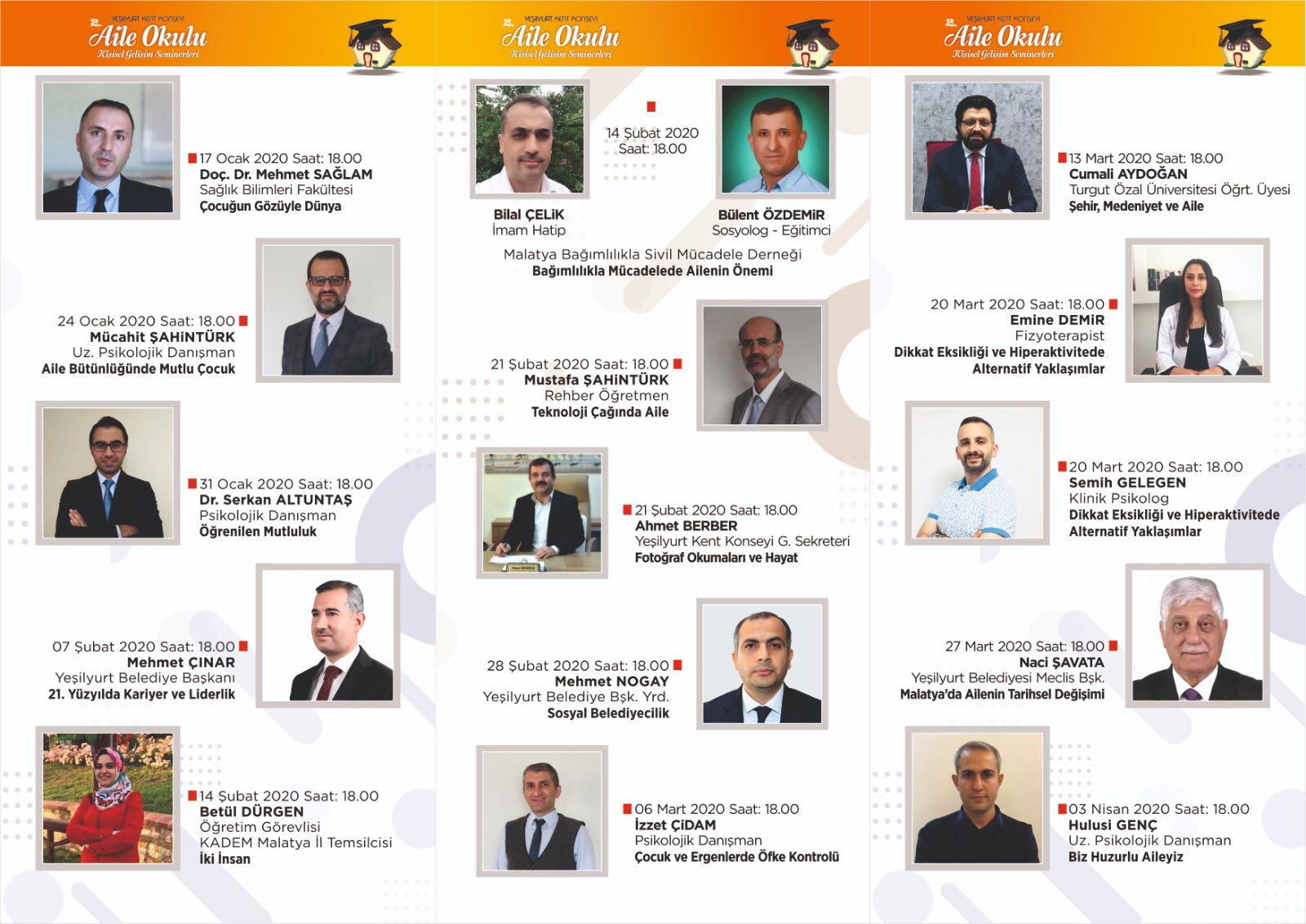 2. Aile Okulu ve Kişisel Gelişim Seminerleri Programı Belli Oldu.