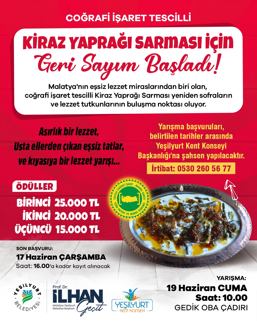 COĞRAFİ İŞARET TESCİLLİ EN GÜZEL KİRAZ YAPRAĞI SARMASI YARIŞMASI